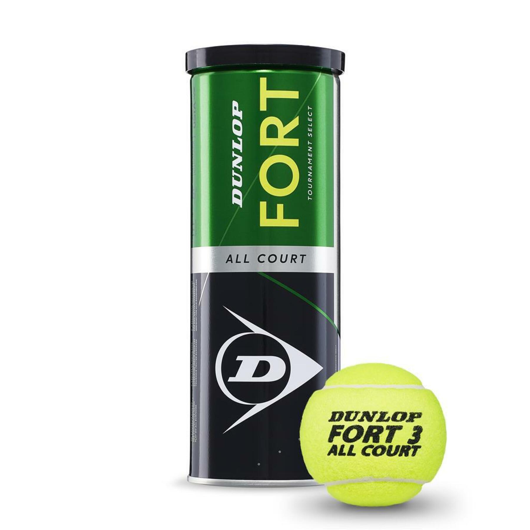 Set di 3 palle da tennis Dunlop fort all court