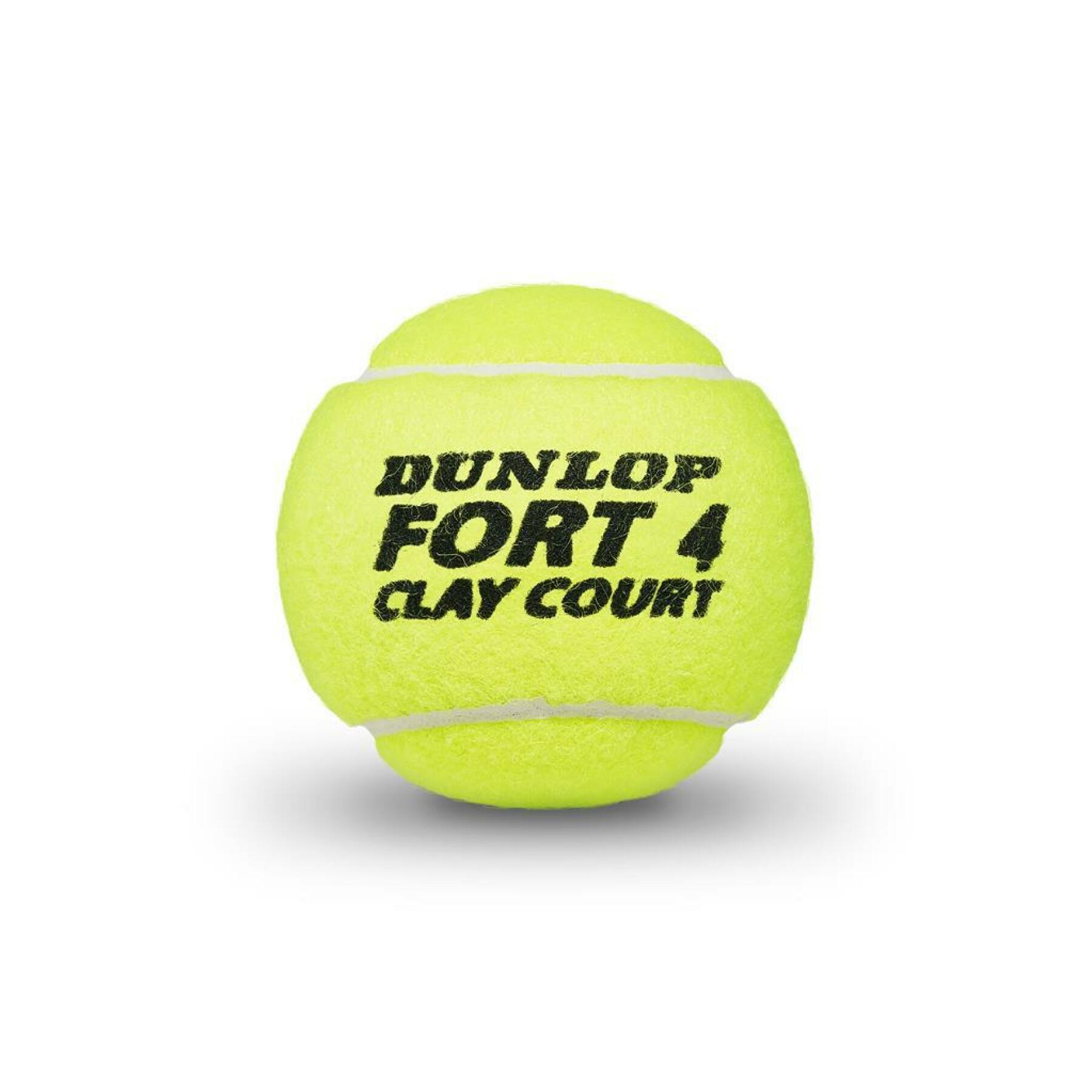 Set di 4 palle da tennis Dunlop fort clay court 4tin