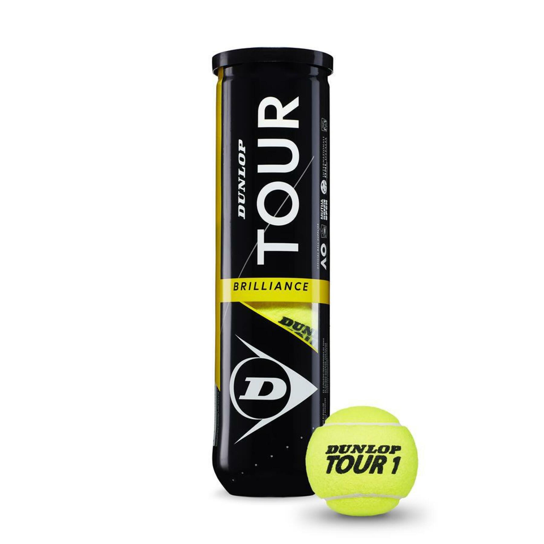 Set di 4 palle da tennis Dunlop tour brilliance
