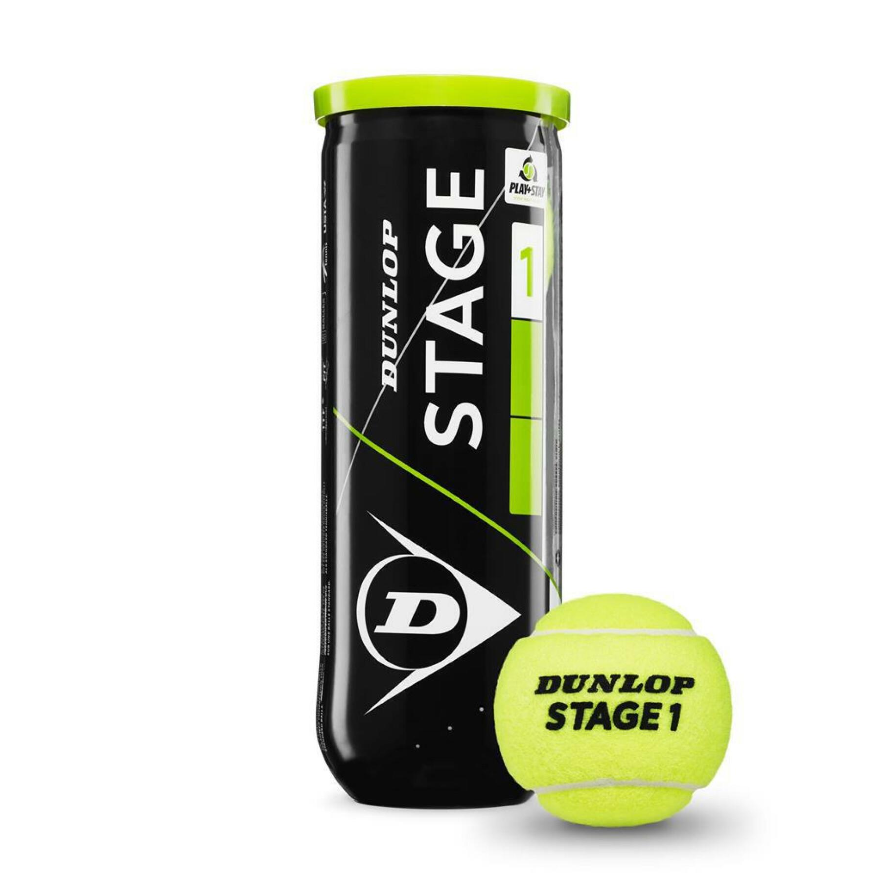 Set di 3 palle da tennis Dunlop stage 1