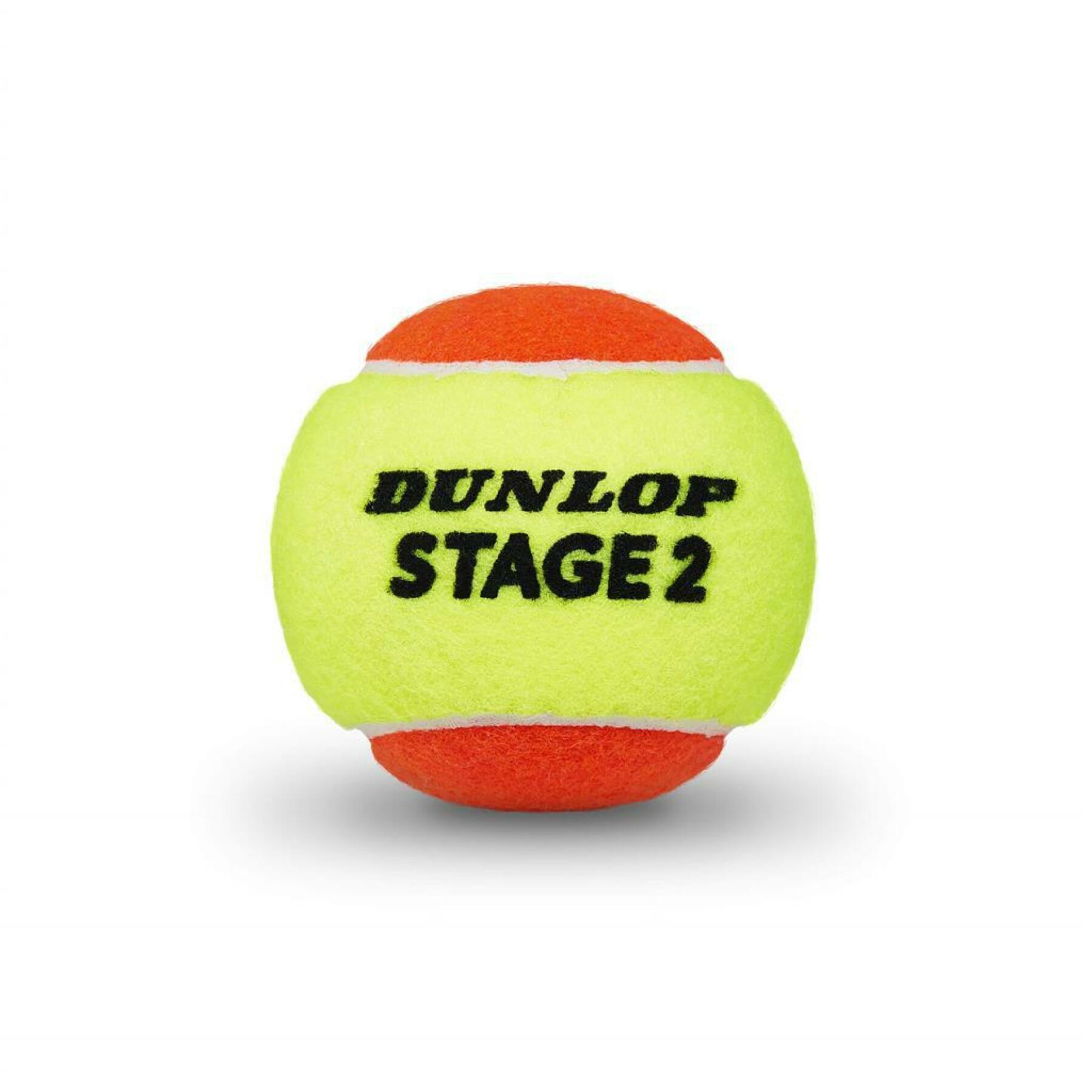 Set di 3 palle da tennis Dunlop stage 2