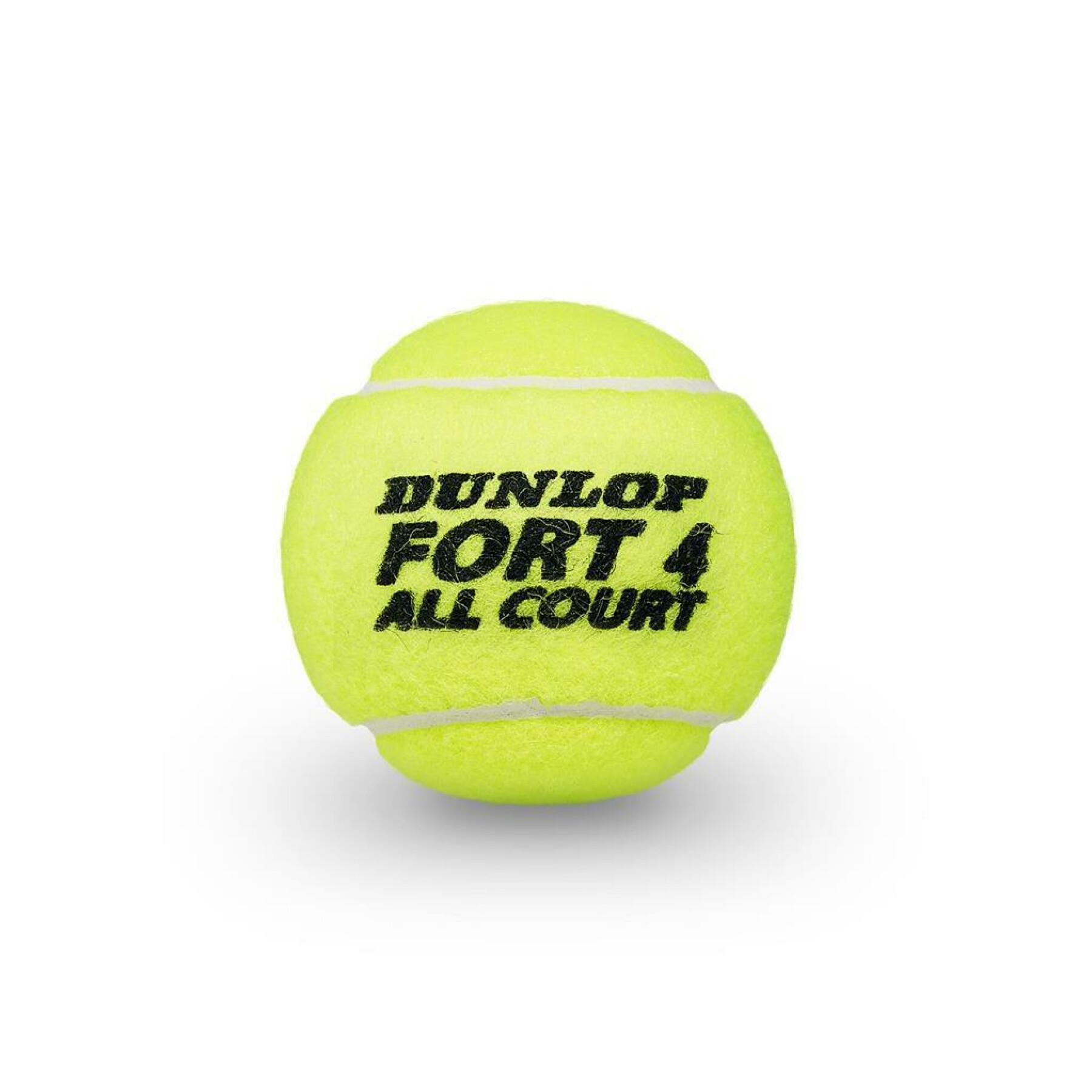 Set di 2 tubi di 4 palle da tennis Dunlop fort all court