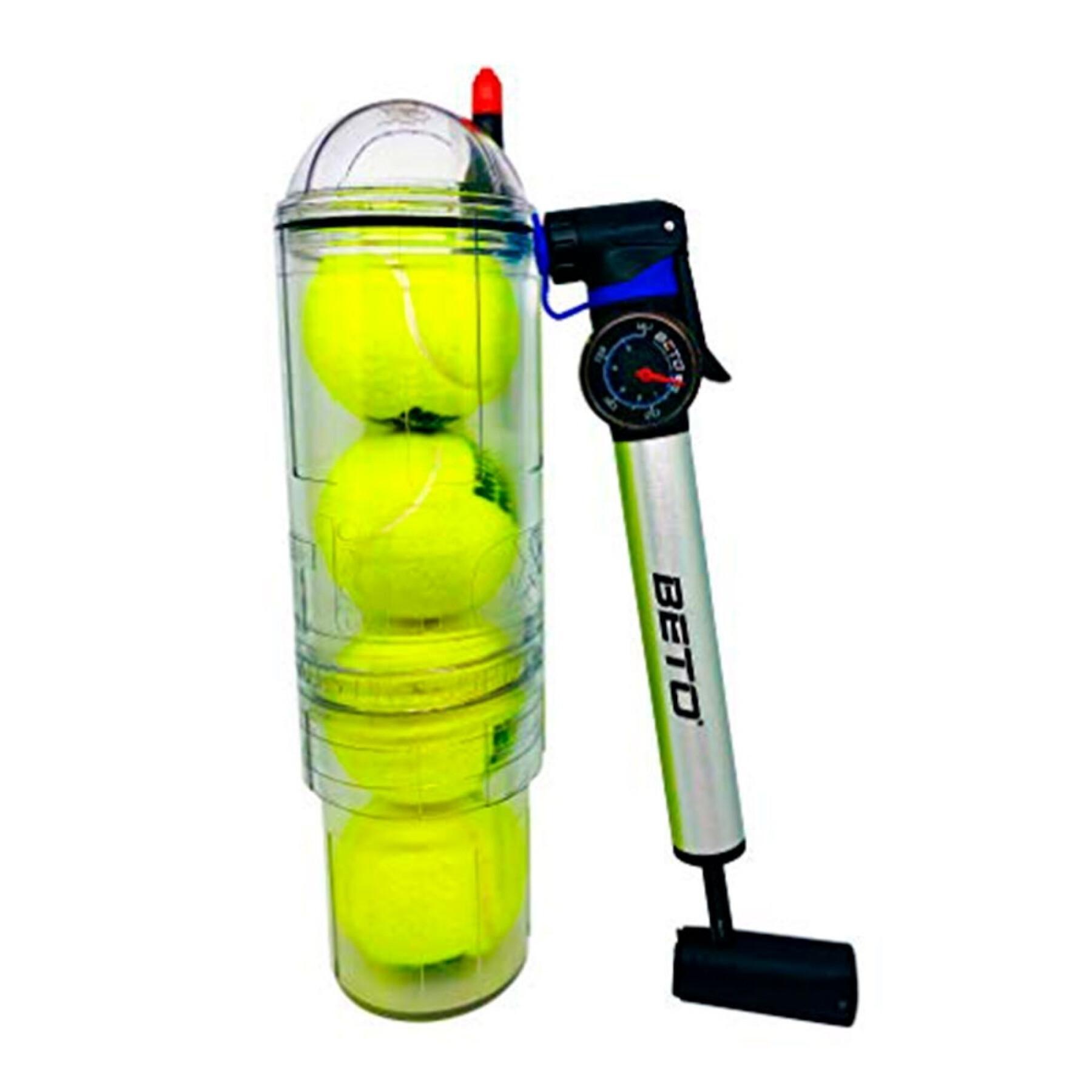 Preservatore per palline da tennis e padel + pompa con manometro TuboPlus X4
