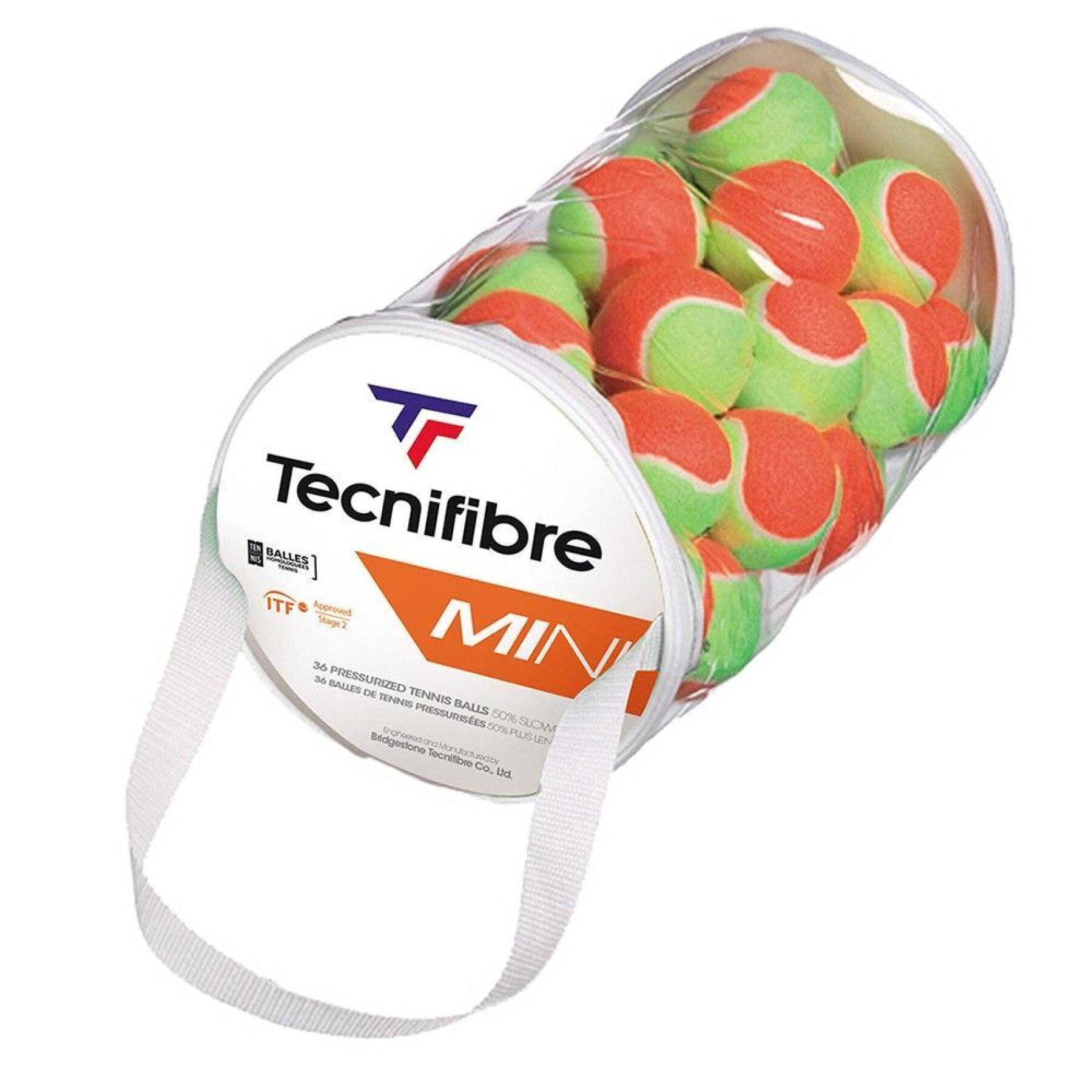 Set di 36 palline da tennis per bambini Tecnifibre Mini Orange