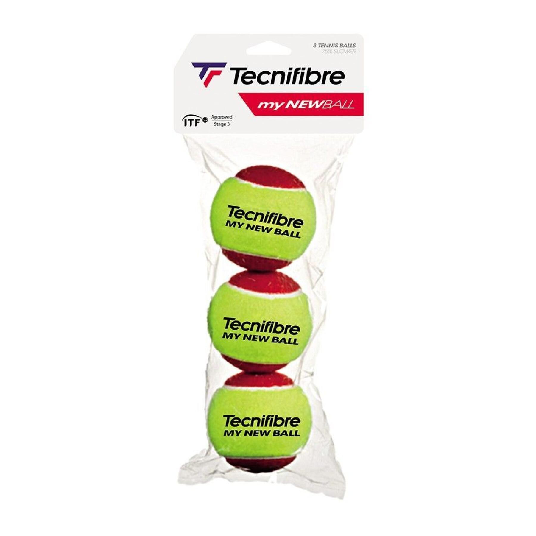Set di 3 palline da tennis per bambini Tecnifibre My new ball