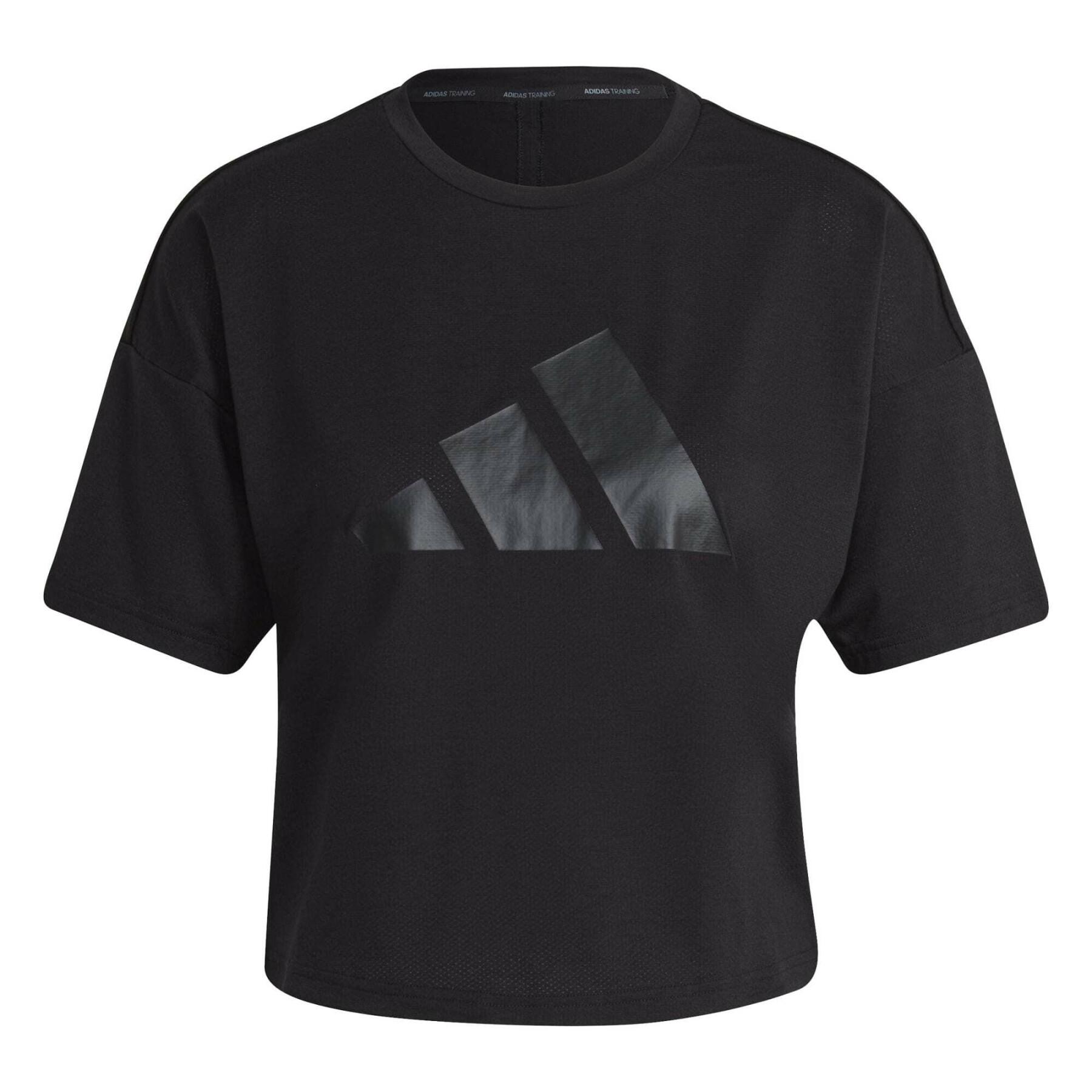T-shirt con logo a 3 barre per donna adidas Train Icons