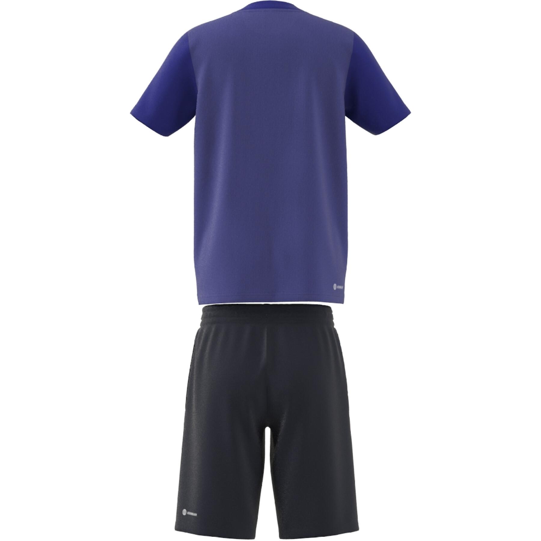Set maglia e pantaloncini da bambino adidas 3-Stripes Essentials Aeroready