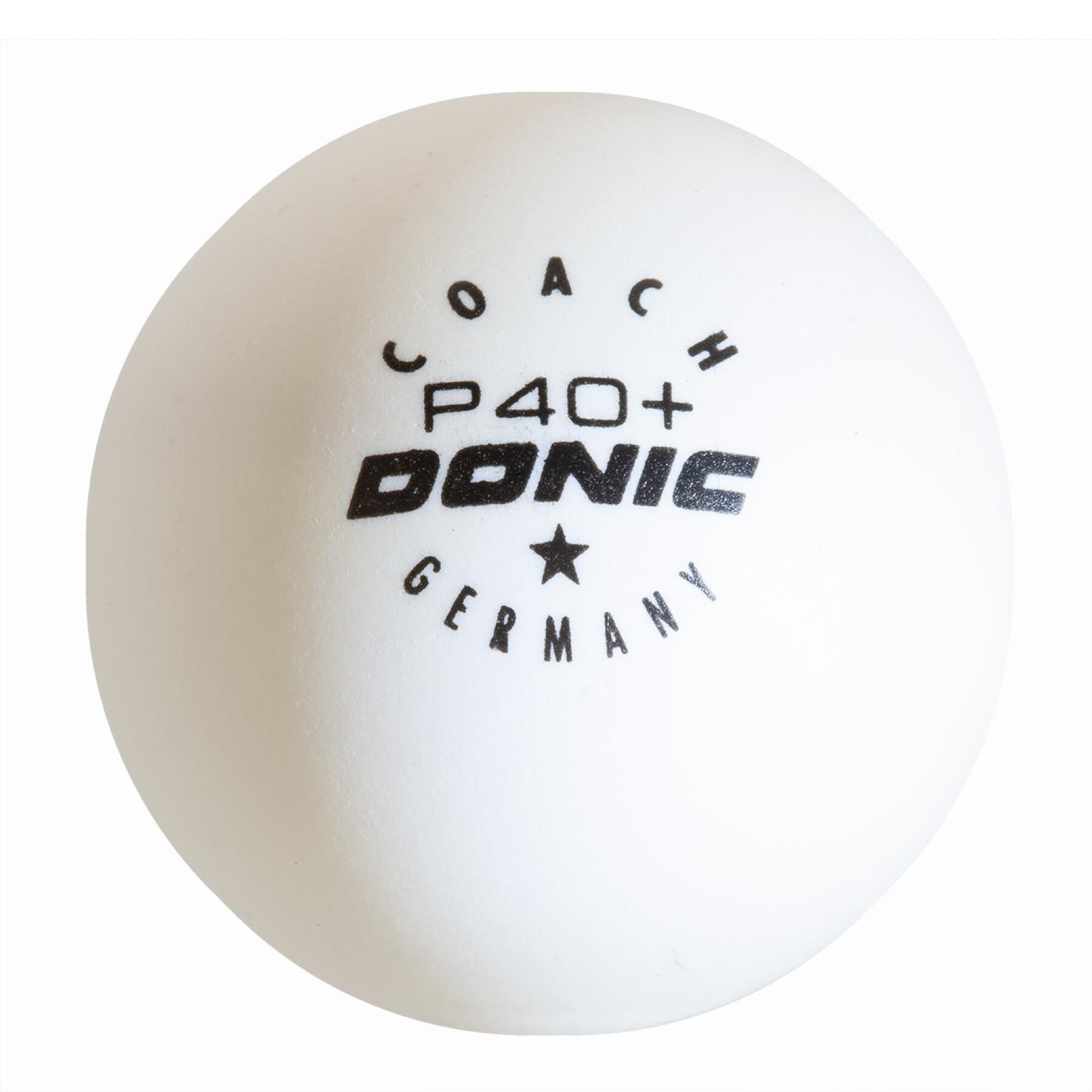 Set di 6 palline da tennis da tavolo Donic Coach P40+* (40 mm)