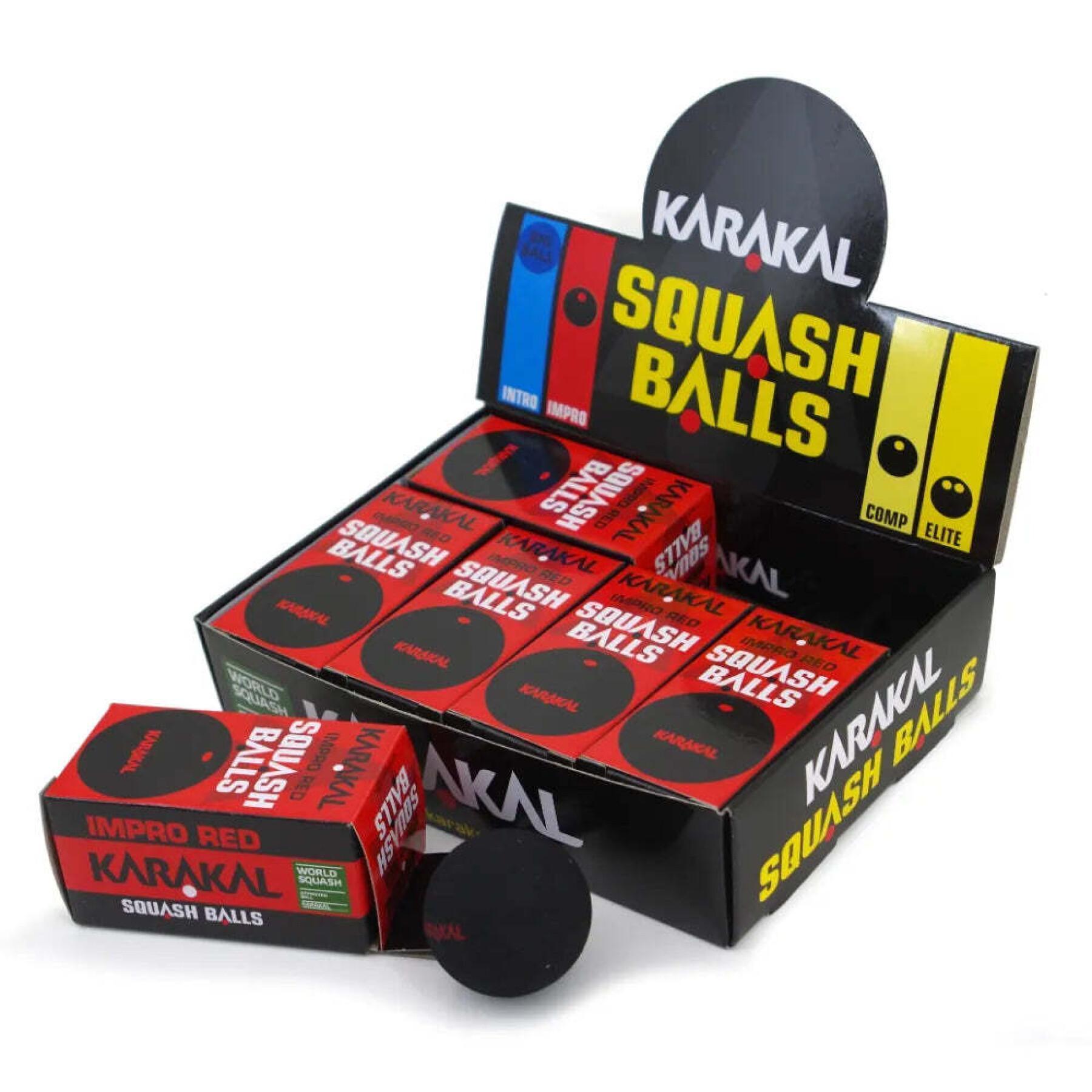 point Set di 12 palline da squash rosse Karakal