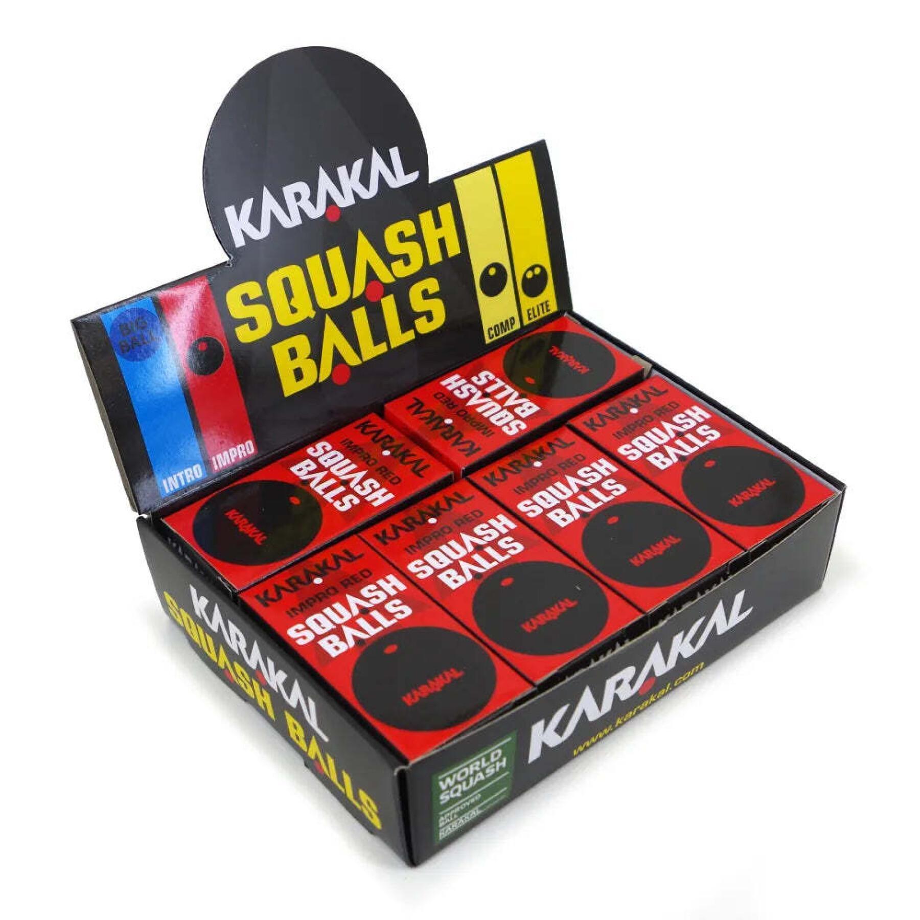 point Set di 12 palline da squash rosse Karakal