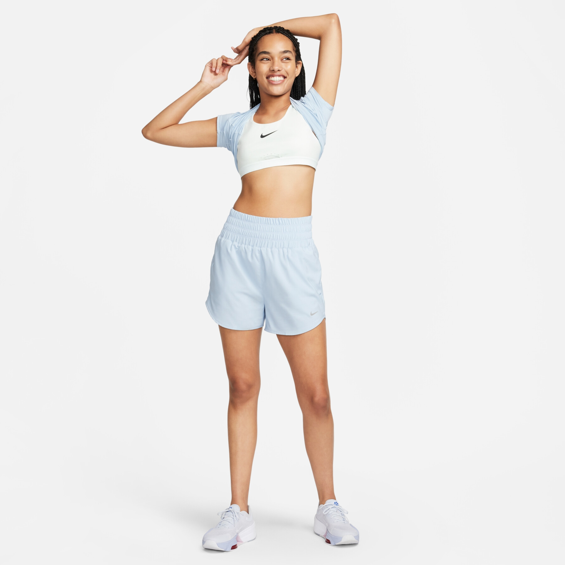 Pantaloncini da donna a vita altissima con sottopantaloncino integrato Nike One Dri-FIT