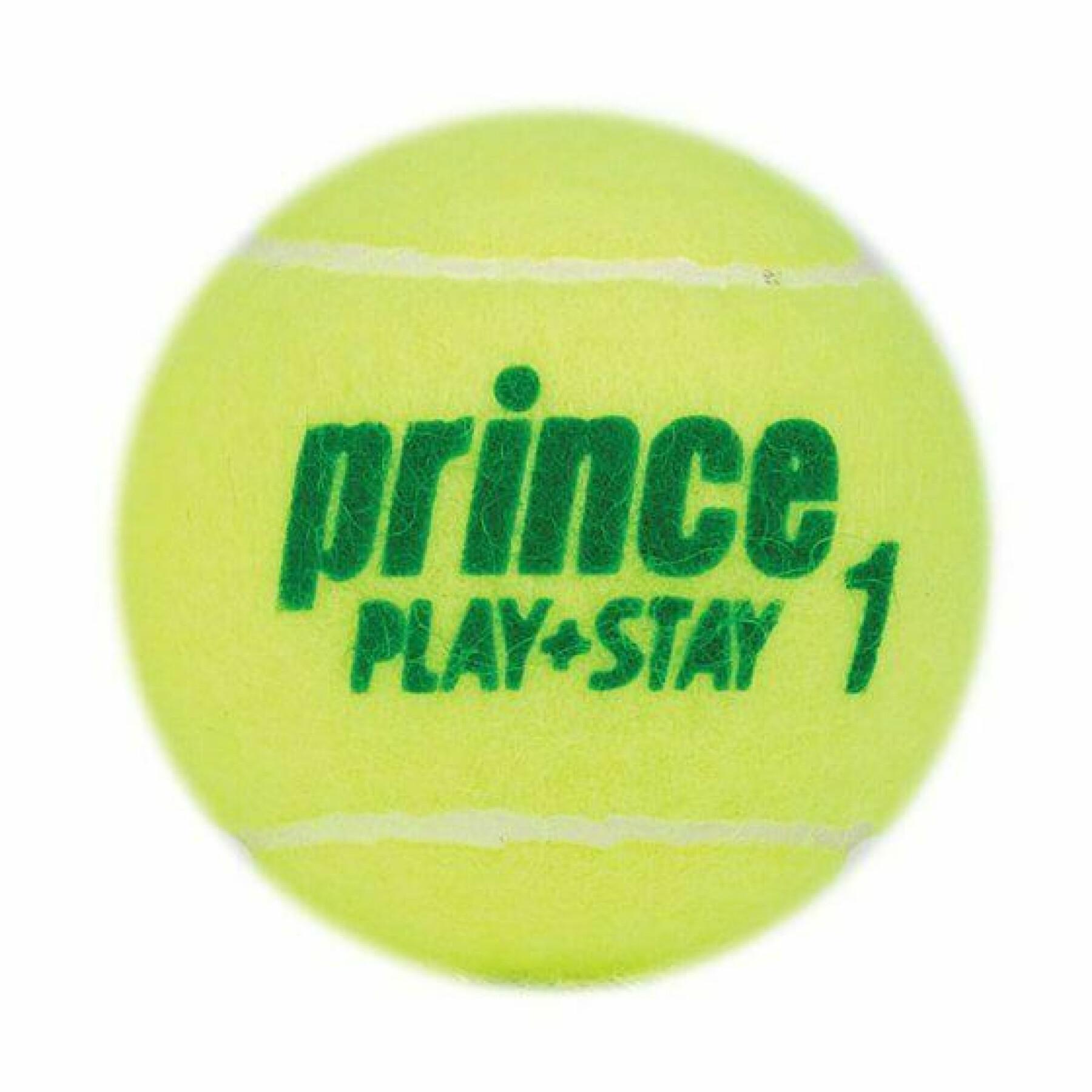 Tubo di 3 palline da tennis Prince Play & Stay - stage 1