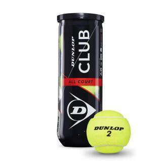 Set di 3 palle da tennis Dunlop club