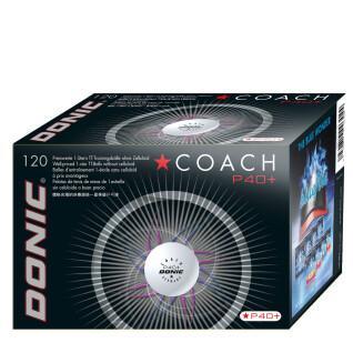 Set di 120 palline da tennis da tavolo Donic Coach P40+* (40 mm)