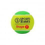 Confezione da 3 palline da tennis stage 1 Sporti