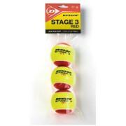 Set di 3 palle da tennis Dunlop stage 3
